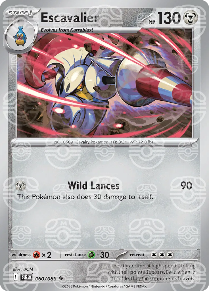Escavalier (Master Ball Pattern) 060/086  - Holofoil SV Black Bolt