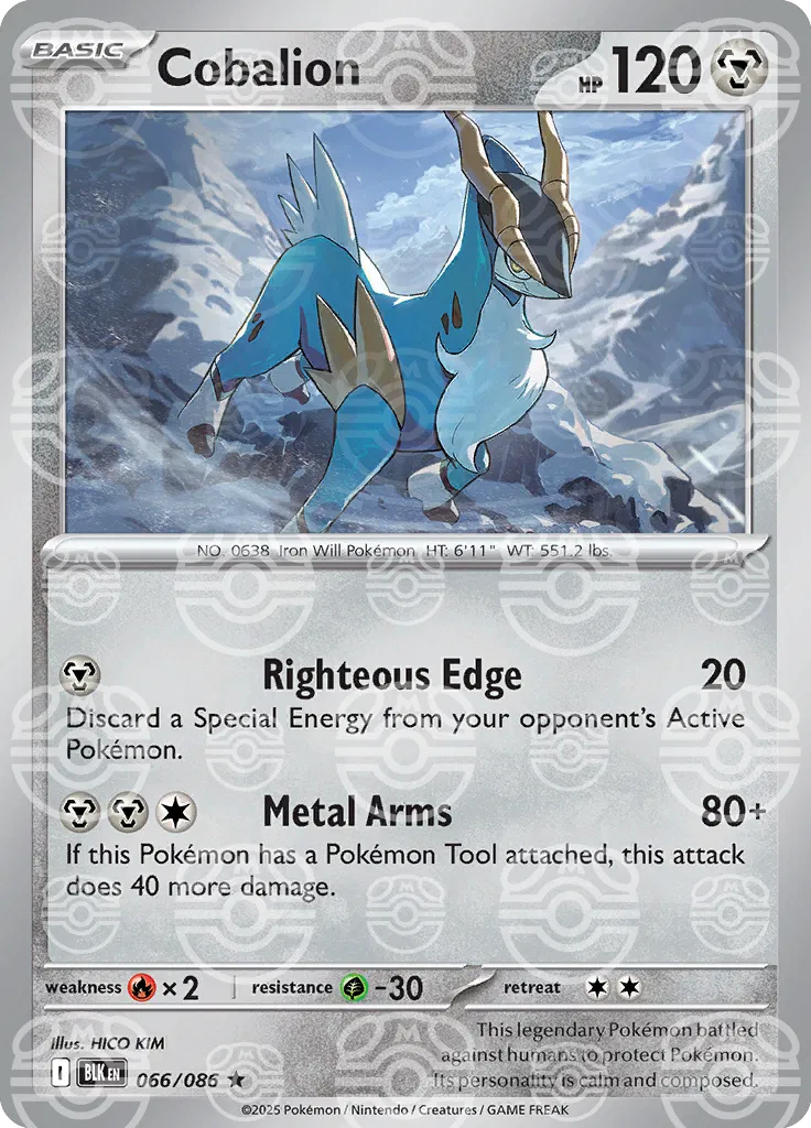 Cobalion (Master Ball Pattern) 066/086  - Holofoil SV Black Bolt