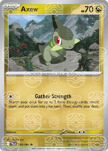 Axew (Master Ball Pattern) 068/086  - Holofoil SV Black Bolt