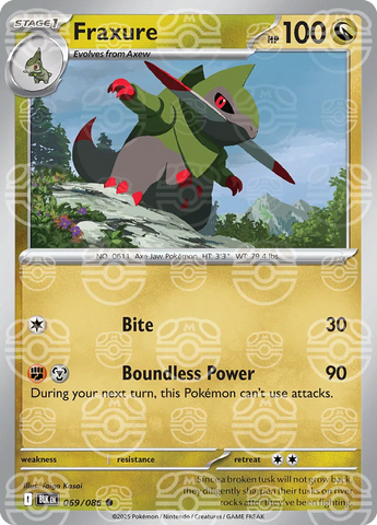 Fraxure (Master Ball Pattern) 069/086  - Holofoil SV Black Bolt