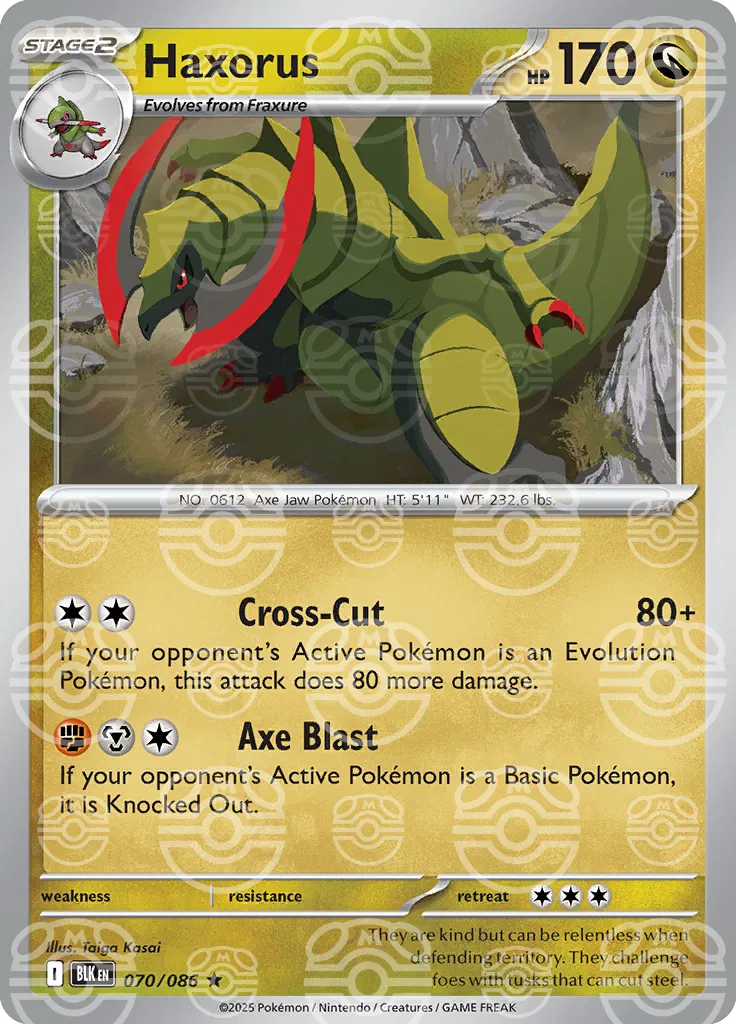 Haxorus (Master Ball Pattern) 070/086  - Holofoil SV Black Bolt