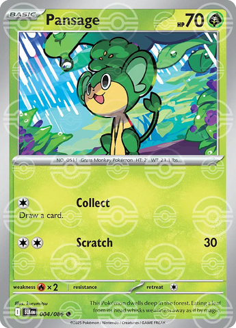 Pansage (Poke Ball Pattern) 004/086 - Holofoil SV Black Bolt
