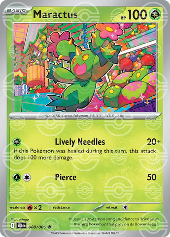 Maractus (Poke Ball Pattern) 008/086  - Holofoil SV Black Bolt