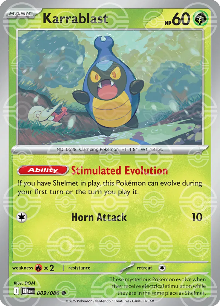 Karrablast (Poke Ball Pattern) 009/086  - Holofoil SV Black Bolt