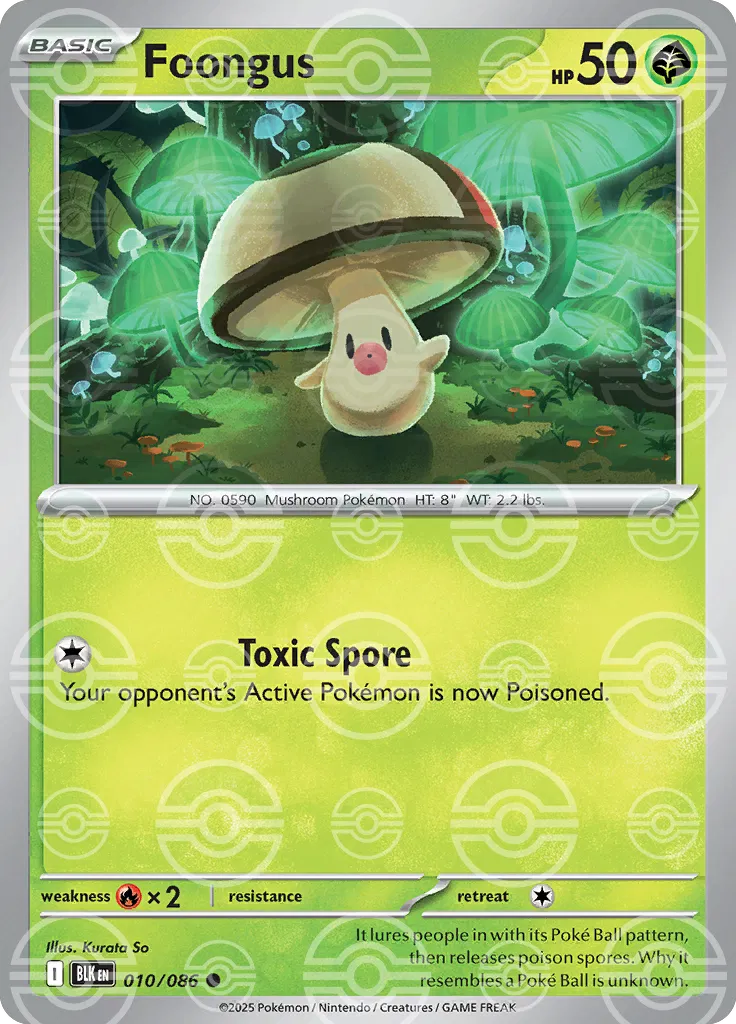 Foongus (Poke Ball Pattern) 010/086 - Holofoil SV Black Bolt