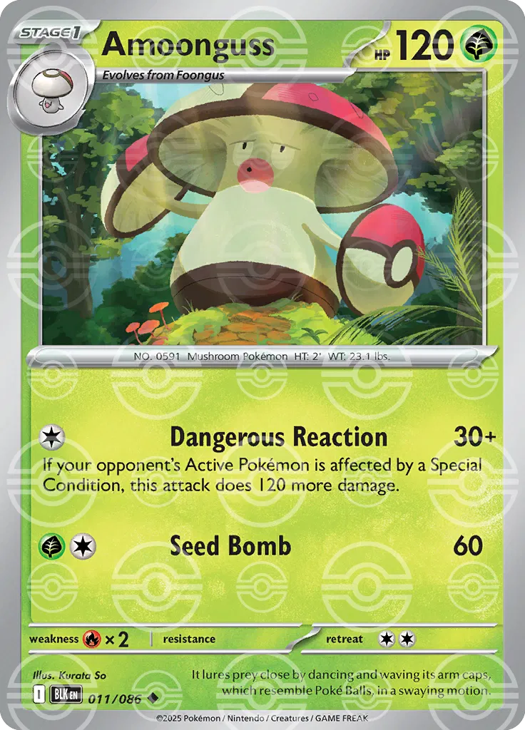 Amoonguss (Poke Ball Pattern) 011/086  - Holofoil SV Black Bolt - Uncommon