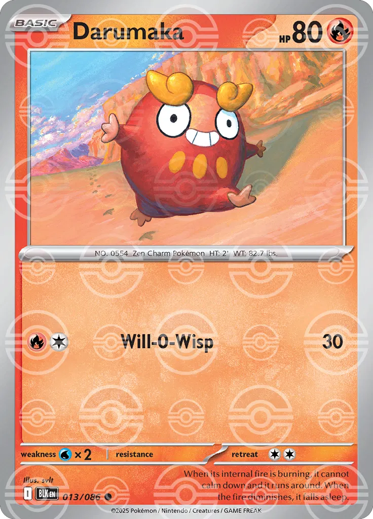 Darumaka (Poke Ball Pattern) 013/086 - Holofoil SV Black Bolt