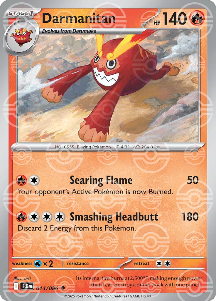 Darmanitan (Poke Ball Pattern) 014/086  - Holofoil SV Black Bolt