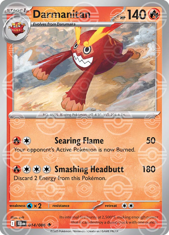 Darmanitan (Poke Ball Pattern) 014/086  - Holofoil SV Black Bolt
