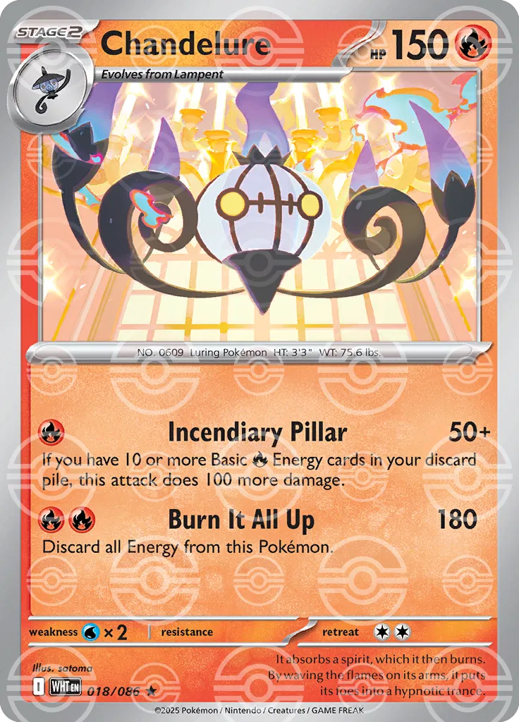 Chandelure (Poke Ball Pattern) 018/086 - Holofoil SV White Flare