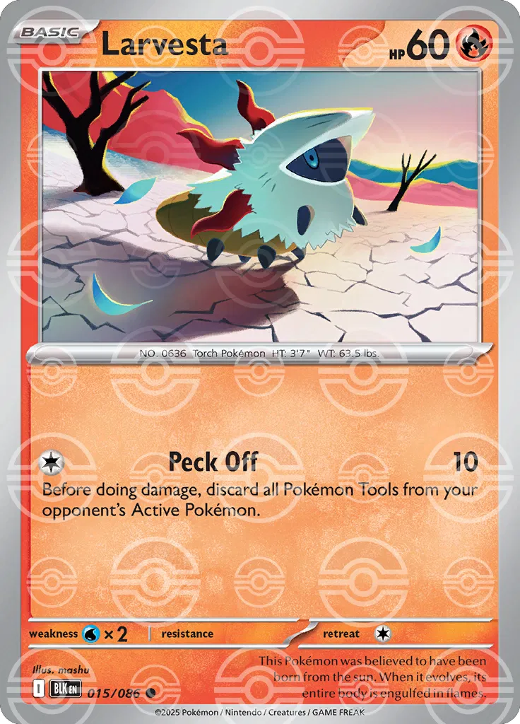 Larvesta (Poke Ball Pattern) 015/086 - Holofoil SV Black Bolt