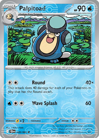 Palpitoad (Poke Ball Pattern) 020/086  - Holofoil SV Black Bolt
