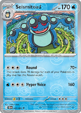 Seismitoad (Poke Ball Pattern) 021/086  - Holofoil SV Black Bolt