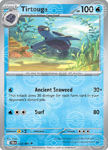 Tirtouga (Poke Ball Pattern) 022/086  - Holofoil SV Black Bolt