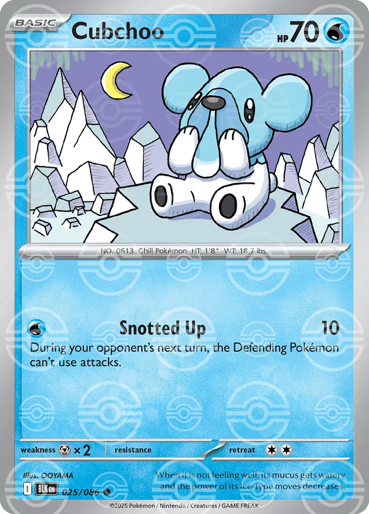 Cubchoo (Poke Ball Pattern) 025/086 - Holofoil SV Black Bolt