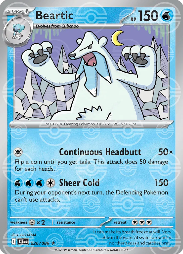Beartic (Poke Ball Pattern) 026/086  - Holofoil SV Black Bolt