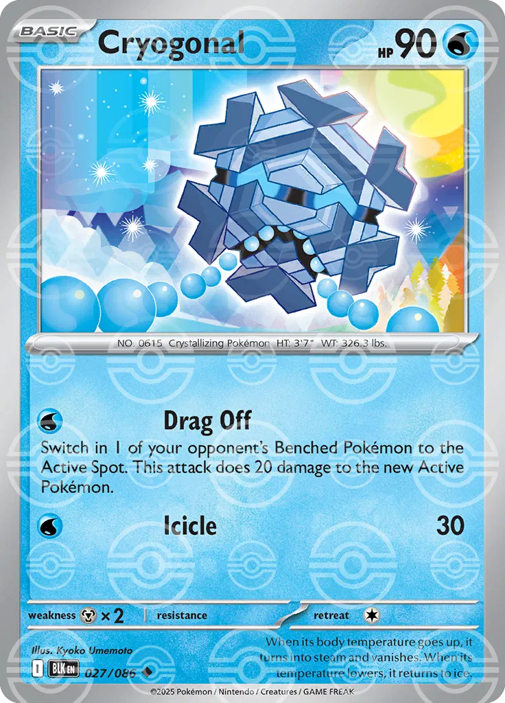 Cryogonal (Poke Ball Pattern) 027/086  - Holofoil SV Black Bolt