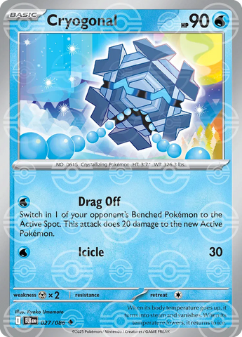 Cryogonal (Poke Ball Pattern) 027/086  - Holofoil SV Black Bolt