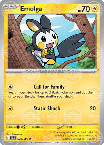 Emolga (Poke Ball Pattern) 029/086  - Holofoil SV Black Bolt