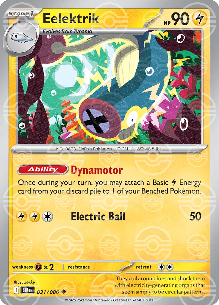 Eelektrik (Poke Ball Pattern) 031/086 - Holofoil SV Black Bolt