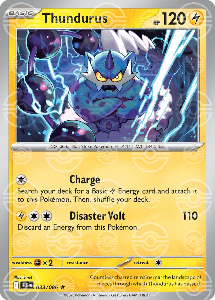 Thundurus (Poke Ball Pattern) 033/086  - Holofoil SV Black Bolt