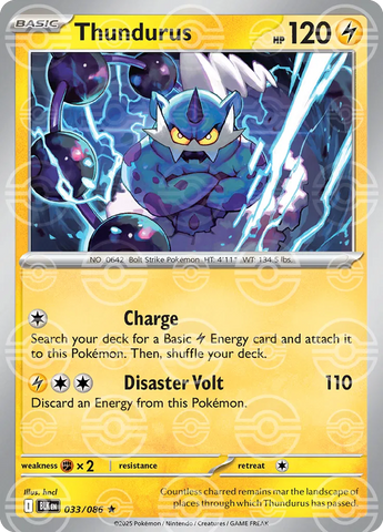 Thundurus (Poke Ball Pattern) 033/086  - Holofoil SV Black Bolt