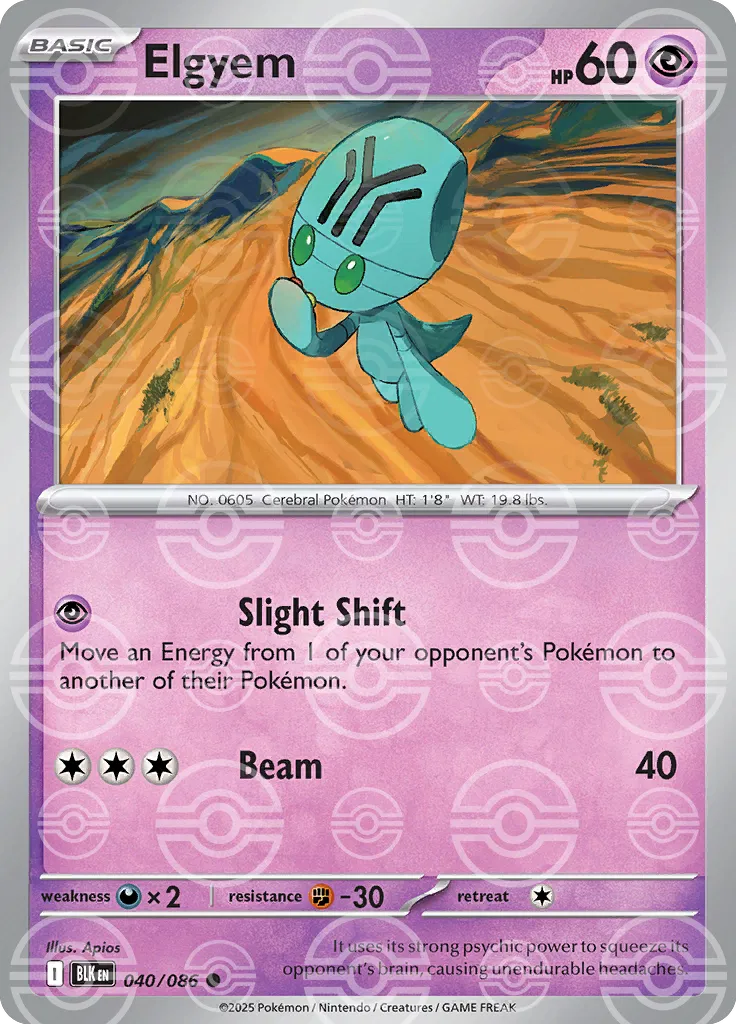 Elgyem (Poke Ball Pattern) 040/086  - Holofoil SV Black Bolt