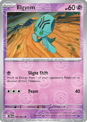 Elgyem (Poke Ball Pattern) 040/086  - Holofoil SV Black Bolt