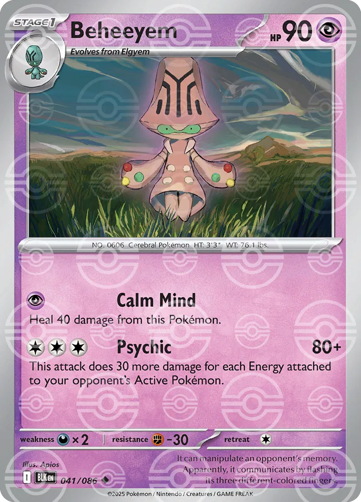 Beheeyem (Poke Ball Pattern) 041/086  - Holofoil SV Black Bolt