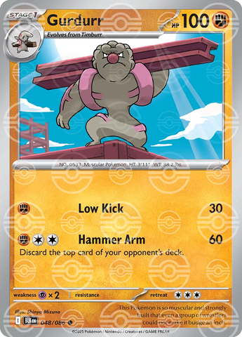 Gurdurr (Poke Ball Pattern) 048/086  - Holofoil SV Black Bolt