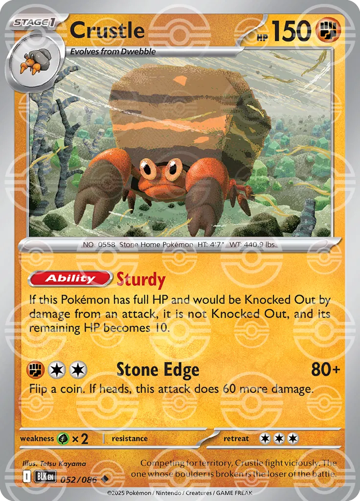 Crustle (Poke Ball Pattern) 052/086  - Holofoil SV Black Bolt