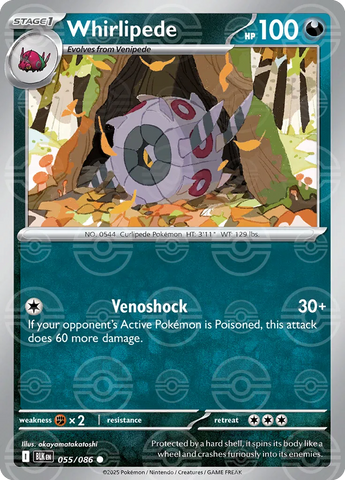 Whirlipede (Poke Ball Pattern) 055/086  - Holofoil SV Black Bolt