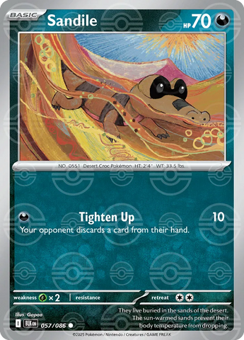 Sandile (Poke Ball Pattern) 057/086  - Holofoil SV Black Bolt