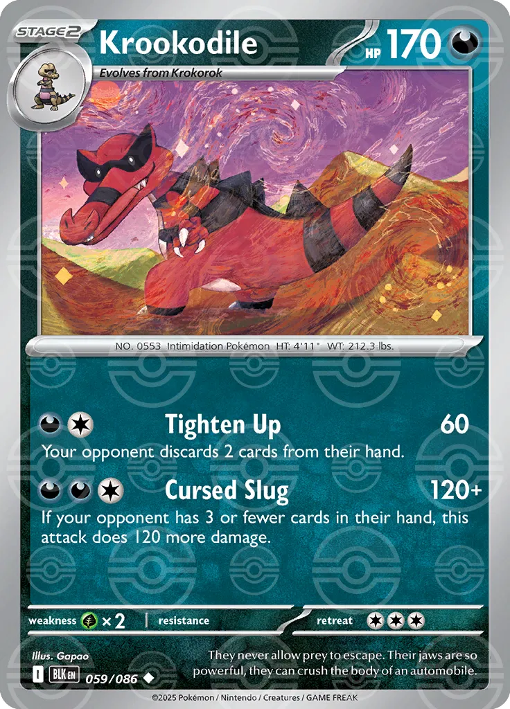 Krookodile (Poke Ball Pattern) 059/086 - Holofoil SV Black Bolt