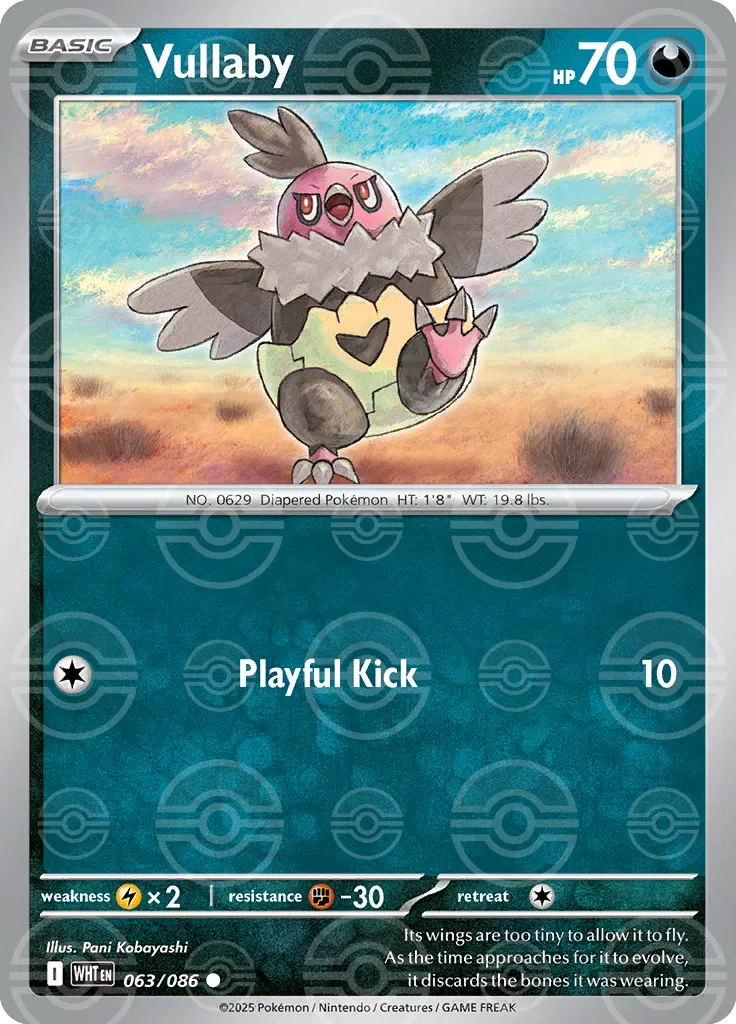 Vullaby (Poke Ball Pattern) 063/086  - Holofoil SV White Flare
