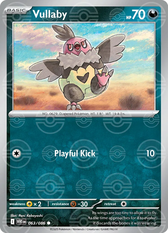 Vullaby (Poke Ball Pattern) 063/086  - Holofoil SV White Flare