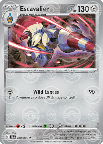 Escavalier (Poke Ball Pattern) 060/086  - Holofoil SV Black Bolt