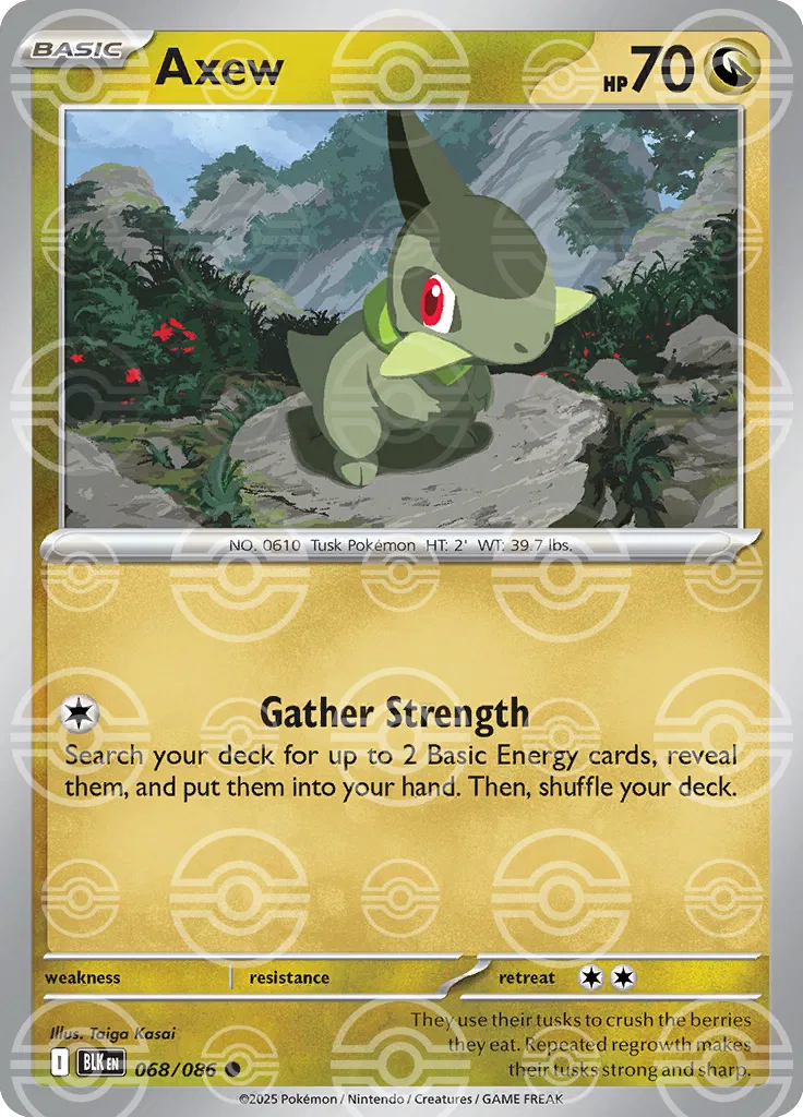 Axew (Poke Ball Pattern) 068/086  - Holofoil SV Black Bolt