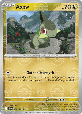 Axew (Poke Ball Pattern) 068/086  - Holofoil SV Black Bolt