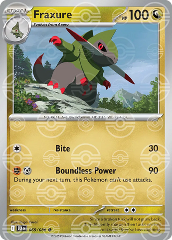 Fraxure (Poke Ball Pattern) 069/086  - Holofoil SV Black Bolt