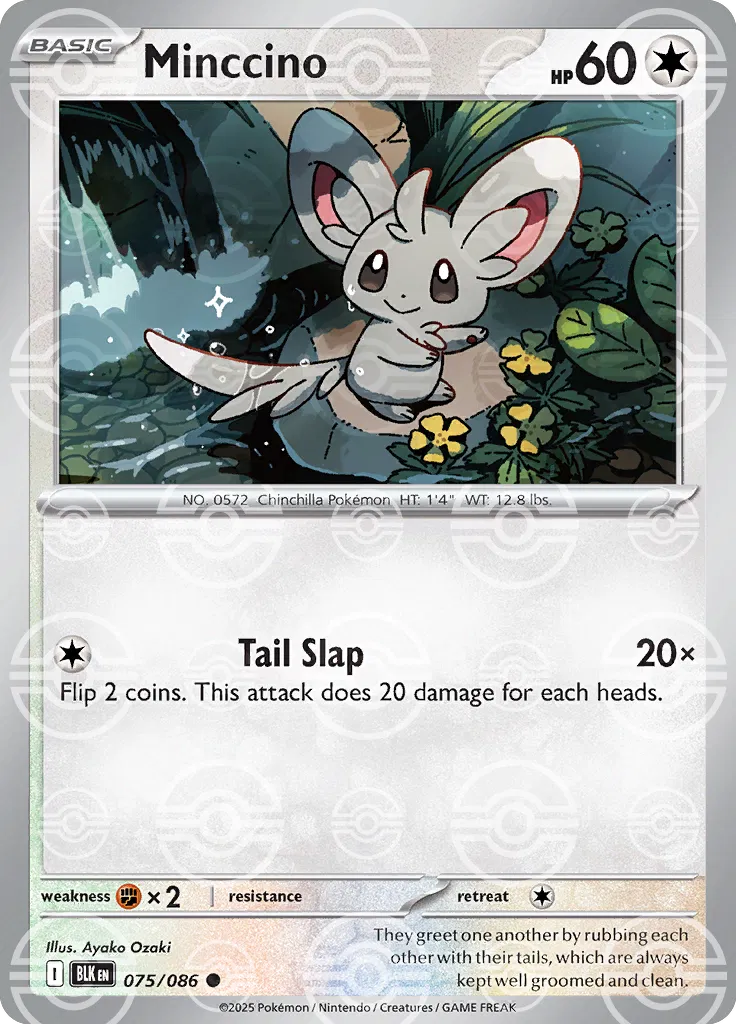 Minccino (Poke Ball Pattern) 075/086  - Holofoil SV Black Bolt