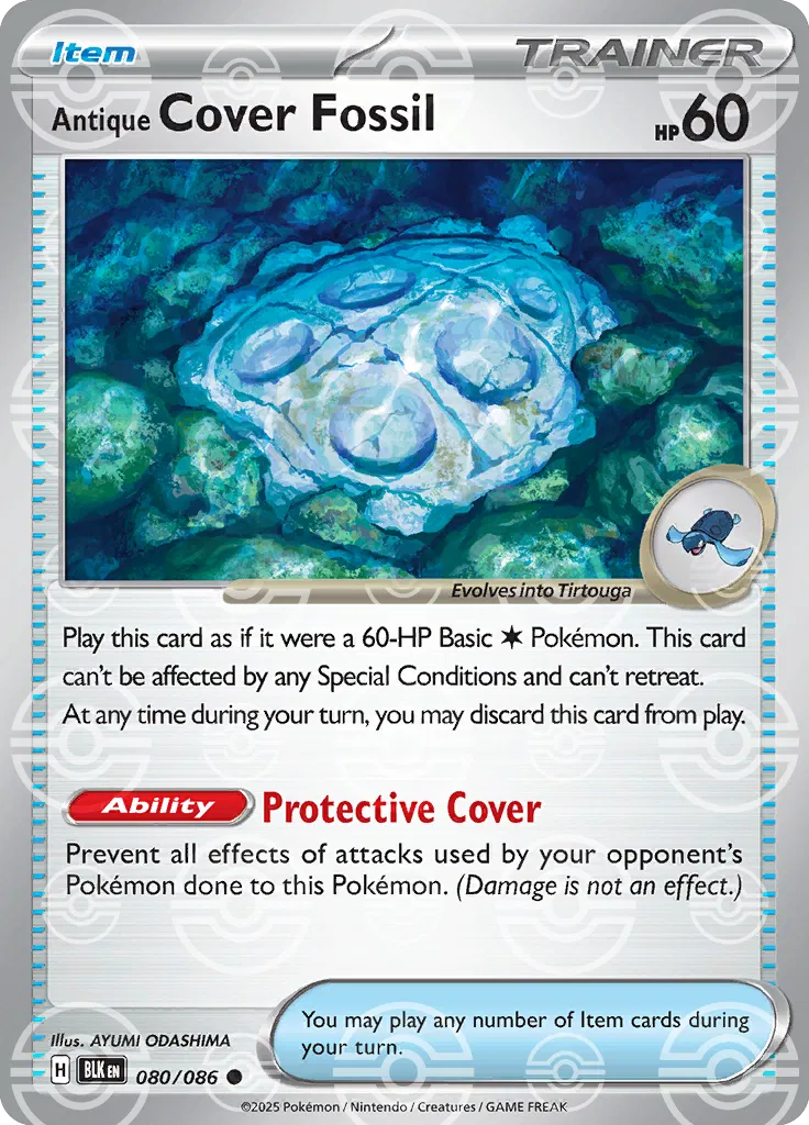 Antique Cover Fossil (Poke Ball Pattern) 080  - Holofoil SV Black Bolt - Common
