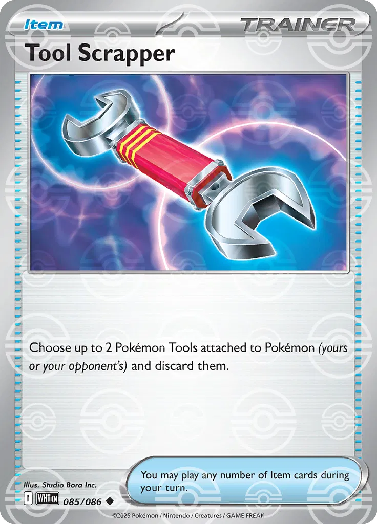 Tool Scrapper (Poke Ball Pattern) 085/086  - Holofoil SV White Flare