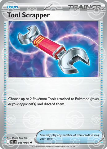 Tool Scrapper (Poke Ball Pattern) 085/086  - Holofoil SV White Flare