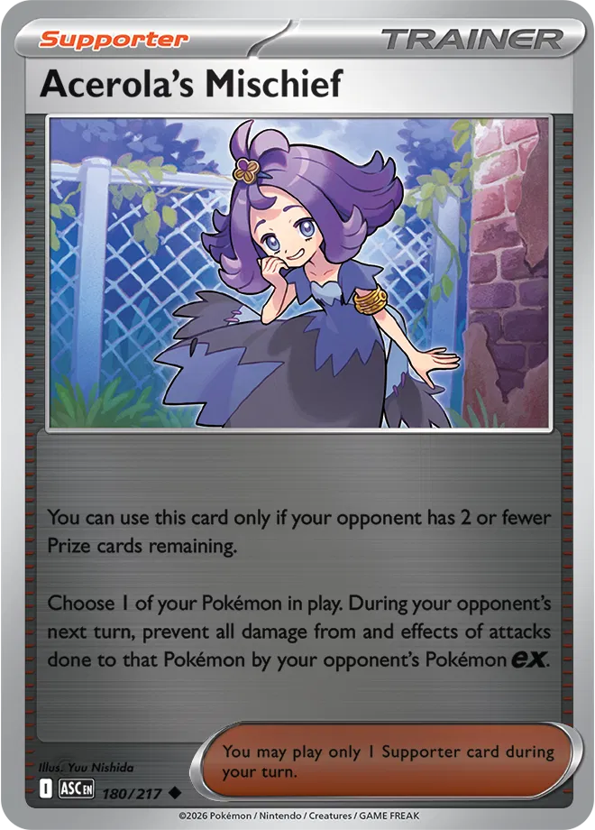 Acerola's Mischief 180/217  - Reverse Holofoil ME Ascended Heroes - Uncommon