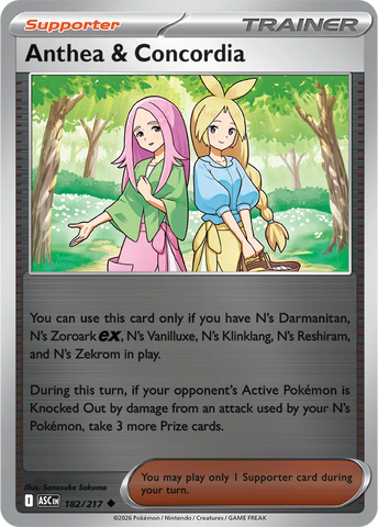 Anthea & Concordia 182/217  - Reverse Holofoil ME Ascended Heroes - Uncommon