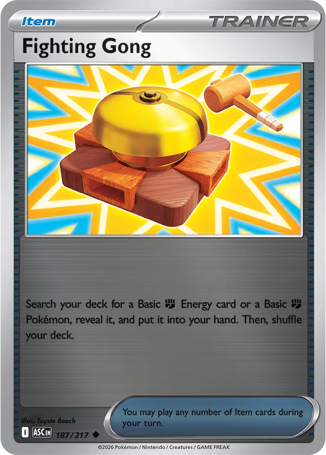 Fighting Gong 187/217  - Reverse Holofoil ME Ascended Heroes - Uncommon
