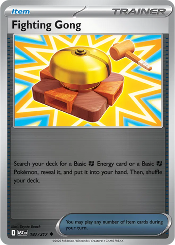 Fighting Gong 187/217  - Reverse Holofoil ME Ascended Heroes - Uncommon
