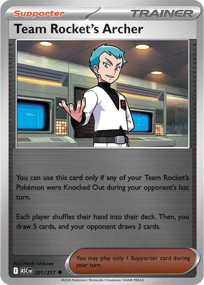 Team Rocket's Archer 201/217  - Reverse Holofoil ME Ascended Heroes - Uncommon
