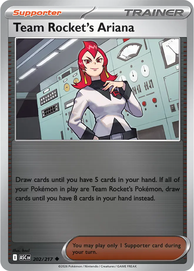 Team Rocket's Ariana 202/217  - Reverse Holofoil ME Ascended Heroes - Uncommon